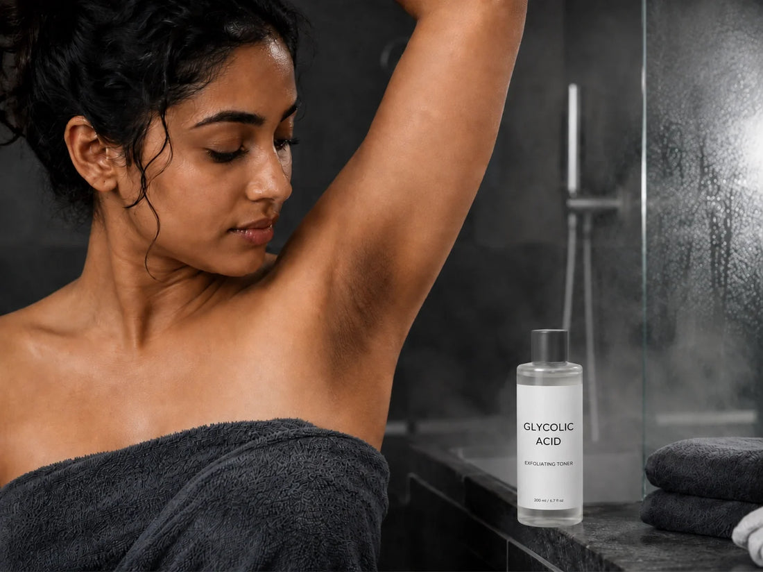 WARNING: GLYCOLIC ACID CAN CAUSE DARKENED ARMPITS