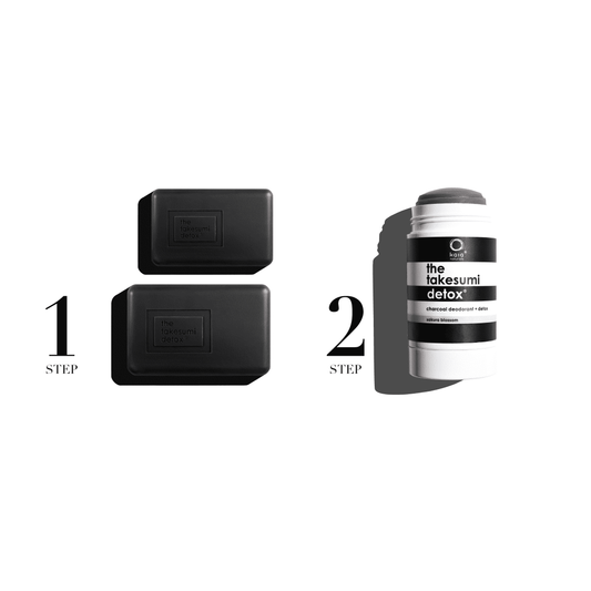 Kaia Naturals 2-Step System for excess underarm odor underarm bar and charcoal deodorant bundle