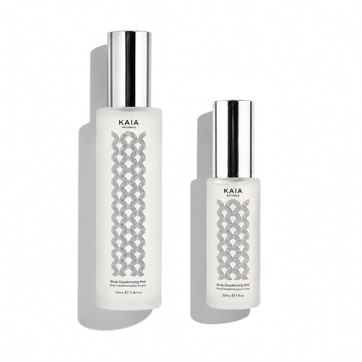 Kaia Naturals Body Refresh Duo full size 100ml and travel size 30ml alcohol-free deodorizing mist